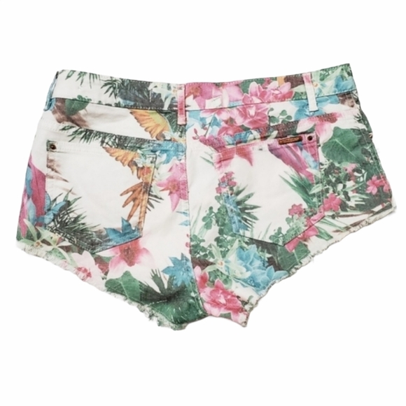Zara Floral Tropical Cheeky Shorts Size 6 - Picture 3 of 8